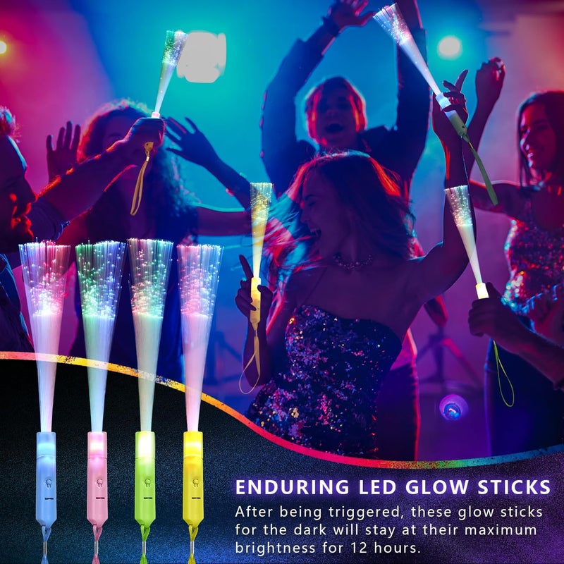 Meeby 36PCS Fiber Optic Wands Glow Wand LED Light Up Wand Bulk with 3 Models Colorful Flashing Glow in The Dark Party Supplies Fiber Optic Lights Glow Wands Bulk Party Pack for Birthday Party Favor Wedding - Image 4